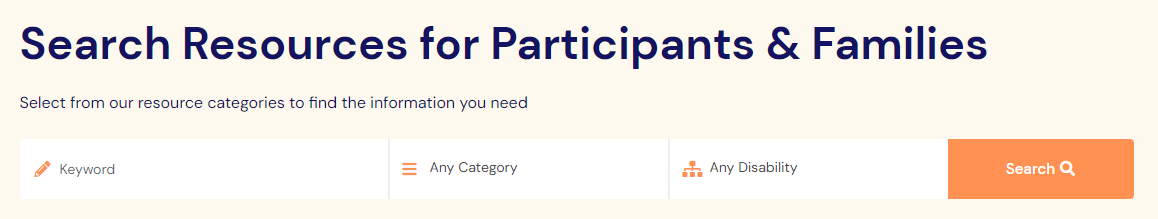 Screenshot of the search form