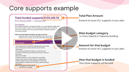 Video on how to understand your NDIS plan