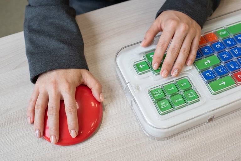 Person using assistive technology