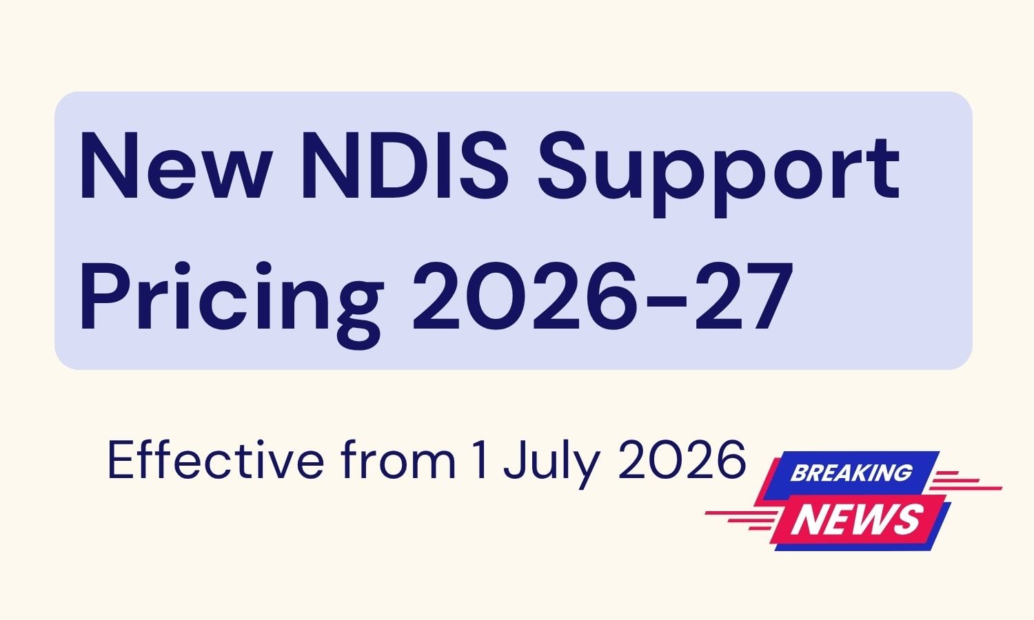 new ndis pricing 2026-27