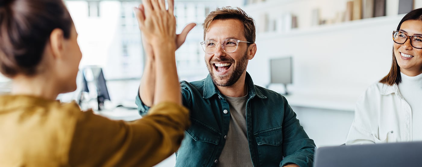 Providers high fiving each other