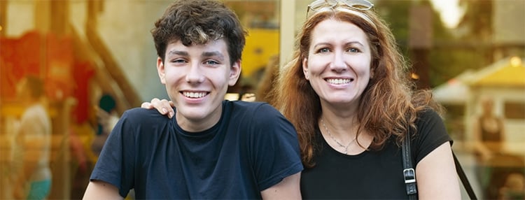 A mum with her son who is plan managed