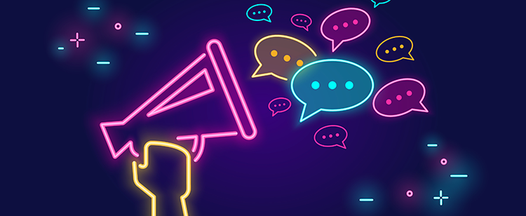 microphone with speech bubbles