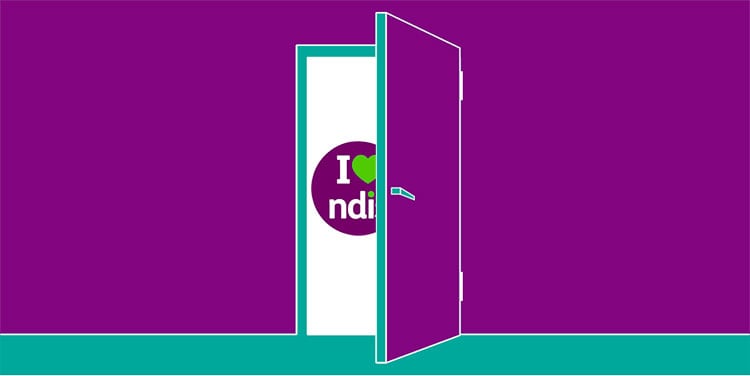 A door that is opening with the NDIS logo appearing as the door opens