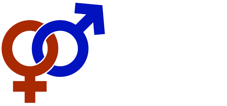 man and woman icons intertwined