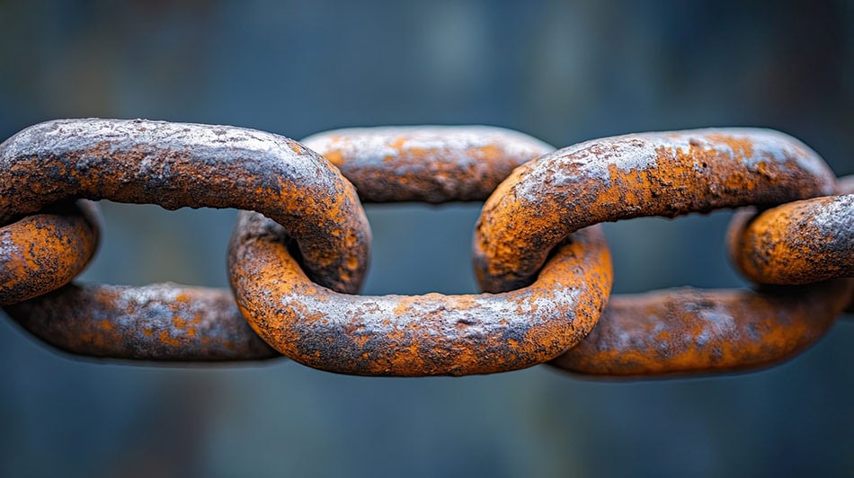 Rusty link chain